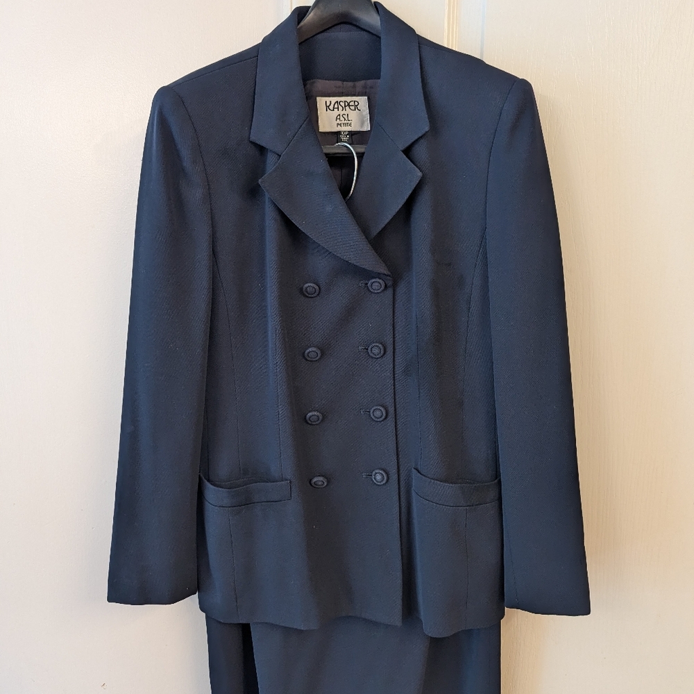 Navy Kasper ASL Women's Suit 10P